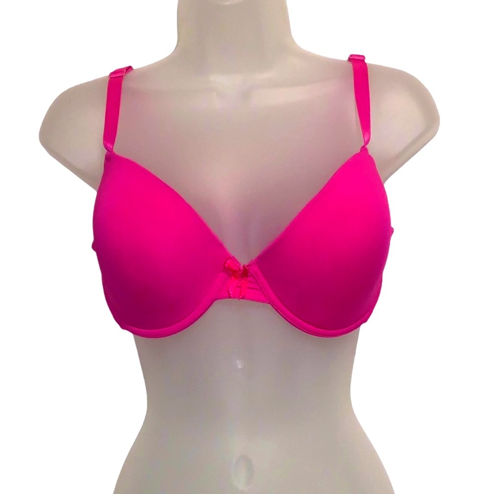 XOXO Hot Pink Bra Triple Hook Bra 36D NEW Vibrant Coquette Barbie Pink
